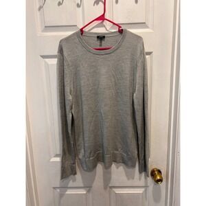 Express Gray Wool Blend Sweater Mens L Crew‎ Neck Fine Knit Lightweight Minimal